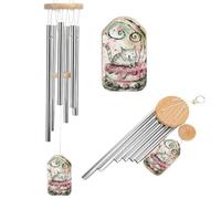 Carillon éolien commémoratif en forme de chat sur gâteau pour extérieur ton profond 52,1 cm, 6 tubes en aluminium, carillon éolien de condoléances, décoration de jardin, terrasse, pelouse, cadeau de