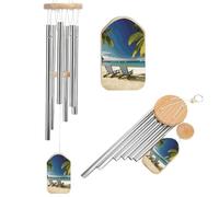 Carillon éolien commémoratif en forme de palmier de plage pour l'extérieur, ton profond, 6 tubes en aluminium, carillon éolien de condoléances pour la perte d'une mère bien-aimée, d'un père, cadeaux
