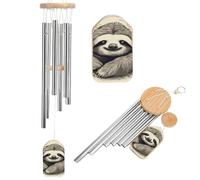 Carillon éolien commémoratif pour extérieur, jardin, terrasse, décoration paresseux mon esprit, carillon à vent classique imprimé animal carillon à vent convient comme cadeau pour homme et femme