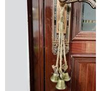 Carillon éolien de sorcière avec 3 cloches, cloche de fortune en fer pour protection, décoration de sorcellerie mystique pour nettoyer les énergies négatives, 40 cm (C et C)