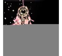 Carillon éolien décoratif avec perles et plumes véritables, fabriqué à la main pour favoriser le calme et l'énergie positive (B (sans lumière))