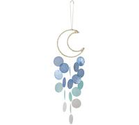 Carillon éolien d'extérieur 15 x 55 cm Coquillage carillons Exquis carillons créatifs Carillon décoratif Bleu