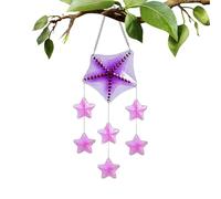 Carillon éolien d'extérieur - Carillon éolien en verre teinté | Étoile de mer, tortue de mer, décoration de patio pour fenêtre, porche, intérieur, maman, femme, pendaison de crémaillère, anniversaire