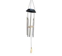 Carillon éolien d'extérieur pour jardin - Carillon solaire en acrylique - Étanche à la pluie - Lumières décoratives pour patio et jardin - Argenté - Taille unique