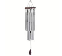 Carillon éolien d'extérieur - Tons profonds - Belle décoration extérieure pour jardins, terrasses, balcons et maison - Attrape-rêves - Argenté