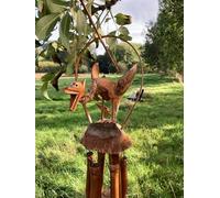 Carillon éolien Dragon pour intérieur et extérieur, fabriqué à la main en bambou durable issu du commerce équitable