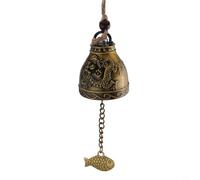 Carillon éolien élégant en cuivre avec clochettes et pendentif poisson pour commémoration, cadeau pour maman, grand-mère, mère, femme, cloche à vent Feng Shui pour la maison, le jardin, décoration zen
