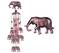 Carillon éolien éléphant de Jardin pour décoration intérieure et extérieure - avec 4 Tubes, 6 Cloches, 7 éléphants, Carillon à Vent Mobile, Carillon éolien pour la Maison, Cadeaux pour Maman, Balcon,