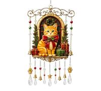 Carillon éolien en Acrylique Peint Festif, capteur de lumière de Noël (Q 1) | Fenêtre festive, porte murale, décoration de vacances, acrylique transparent, design accrocheur, styles variés