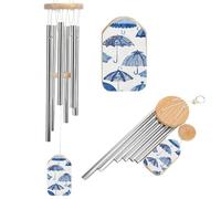 Carillon éolien en aluminium avec 6 tubes accordés pour l'extérieur - 52,1 cm - Grand carillon à vent commémoratif pour créer une atmosphère zen pour terrasse, cour, porche, jardin