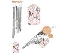 Carillon éolien en aluminium pastel avec 6 tubes accordés pour l'extérieur 52,1 cm pour créer une atmosphère zen pour terrasse, cour, porche, jardin