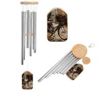 Carillon éolien en aluminium pour l'extérieur de 52,1 cm avec 6 tubes accordés pour créer une atmosphère zen pour terrasse, cour, porche, jardin