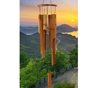Carillon éolien en Bambou pour extérieur, Carillon éolien en Bois pour l'extérieur avec mélodie de tonalité Profonde, Carillon à Vent Classique Zen de 96,5 cm pour la Relaxation, la grâce. Décoration