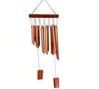 Carillon éolien en bois artisanal pour jardin, terrasse, balcon offrant des paysages sonores tranquilles et une performance fiable par temps variable (C)