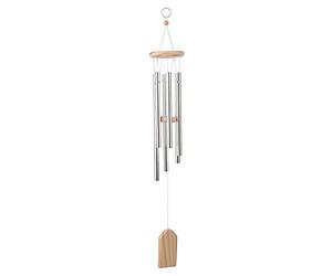 Carillon éolien en bois avec 6 tubes en aluminium - Décoration musicale en bois de pin - Décoration musicale pour chambre à coucher, balcon, porte, jardin, cour, design minimaliste artistique - Son