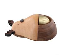 Carillon éolien en bois avec motif dopamine et cloche en cuivre, ventouse attachée pour les surfaces lisses, offrant un carillon mélodique doux à l'entrée (cerf)