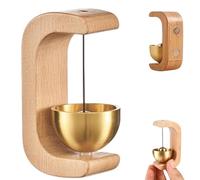 Carillon éolien en bois en forme de C, carillon éolien en bois massif à ventouse, cloche pour ouverture de porte, carillon de porte magnétique pour maison, porche, jardin et restaurant (A)