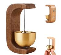 Carillon éolien en bois en forme de C, carillon éolien en bois massif à ventouse, cloche pour ouverture de porte, carillon de porte magnétique pour maison, porche, jardin et restaurant (B)