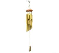 Carillon éolien en bois naturel pour la maison et le jardin avec des techniques artisanales traditionnelles et un son doux harmonique (B)