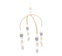 Carillon Éolien en Bois pour Bébé, Mobile Berceau Chambre -né | Boules de Laine, Design Créatif, Décoration de Noël et Nouvel An, Usage Gym pour -né