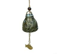 Carillon éolien en cuivre avec clochettes et pendentif poisson pour jardin, cour, maison, produit un son apaisant pour créer un environnement relaxant (phénix)