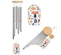 Carillon éolien en forme de champignons et branches pour l'extérieur de 52,1 cm - Grand carillon en aluminium avec 6 tubes accordés - Carillon commémoratif pour créer une atmosphère zen pour terrasse