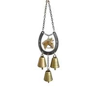 Carillon éolien en forme de cheval - Pendentif en fer doux avec clochette, décoration de cheval | Entretien minimal | Design adapté à la méditation pour les amoureux, les femmes, les hommes, la maison