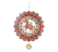 Carillon éolien en forme de cheval pour l'extérieur, 29 cm en acier inoxydable pour le Nouvel An chinois | Éolienne à suspendre l'année 2026 | Pour patio, pelouse, cour, maison et intérieur