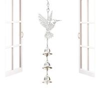 Carillon éolien en forme de colibri - Décoration de jardin avec 3 cloches | Carillon décoratif en forme de colibri pour fenêtre de maison, cour, balcon, fête