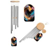 Carillon éolien en forme de cœur lumineux pour l'extérieur - Grand carillon à vent pour décoration de jardin avec son mélodieux pour maman, papa, grand-mère, maison, jardin, terrasse