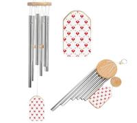 Carillon éolien en forme de cœur pour l'extérieur 52,1 cm Grand carillon en aluminium avec 6 tubes accordés pour créer une atmosphère zen pour terrasse, cour, porche, jardin