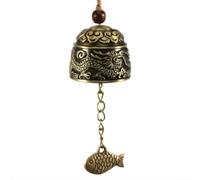 Carillon éolien en forme de dragon et poisson de style chinois, fait à la main avec touche ethnique pour décoration d'intérieur de bon augure (dragon)