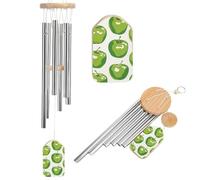 Carillon éolien en forme de fruits dessinés à la main pour l'extérieur 52,1 cm Grand carillon à vent en aluminium avec 6 tubes accordés pour créer une atmosphère zen pour terrasse, cour, porche