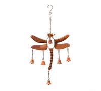 Carillon éolien en forme de libellule avec 6 cloches en métal pour cour et balcon, conçu pour créer des sons de vent relaxants et paisibles
