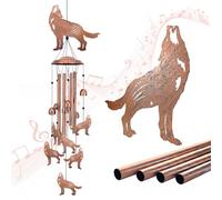 Carillon éolien en Forme de Loup pour l'extérieur, Cadeau de Loup pour Femme/Homme/Cadeau de condoléances/Cadeaux commémoratifs/fêtes d'anniversaire, carillons en métal pour extérieur/intérieur