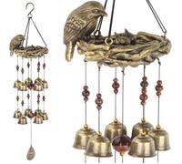 Carillon éolien en forme de nid d'oiseau, avec 12 clochettes, pour célébrer l'amour maternel, décorer un jardin, une cour ou une
