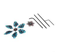 Carillon éolien en forme de papillon lumineux de 90 cm en métal pour décoration de jardin, pelouse, patio (rose)