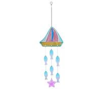 Carillon éolien en forme de poisson pour jardin, carillon éolien bleu pour terrasse, étoile de mer, tortue à suspendre, attrape-soleil exquis (multicolore)