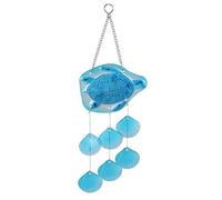 Carillon éolien en forme de poisson pour jardin, carillon éolien bleu pour terrasse, étoile de mer, tortue à suspendre, attrape-soleil exquis (bleu)
