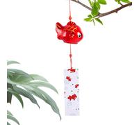 Carillon éolien en forme de poisson pour l'extérieur | Cloche à vent à suspendre | Carillon éolien japonais en verre, carillon éolien pour extérieur, jardin et cour