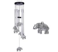 Carillon éolien en Forme d'éléphant pour décoration d'intérieur - Carillon éolien Romantique Fait à la Main pour la Maison, Noël, Cadeau pour Maman, Balcon, terrasse, décoration de Jardin (5 Tubes, 6