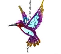 Carillon éolien en métal 85 cm Motif colibri ton profond (A)
