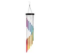 Carillon éolien en métal avec 12 Tubes accordés, décoration Musicale étanche pour Balcon, Porte d'entrée, terrasse, funérailles et espaces de méditation, 60 x 8,5 cm