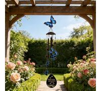 Carillon éolien en métal avec détails complexes libellule papillon colibri pour jardin et espace de maison (papillon)