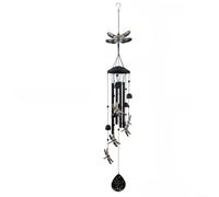 Carillon éolien en métal avec silhouettes de libellule et de papillon pour espaces de jardin et de terrasse (libellule)