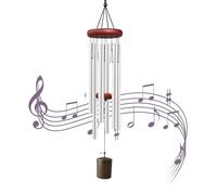 Carillon éolien en métal de 66 cm - Atmosphère zen - Tube en aluminium - Décorations en métal à suspendre - Carillon éolien rétro pour femme - Pour extérieur, jardin, porche, balcon, terrasse, cour