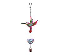 Carillon éolien en métal en forme de colibri avec son, idéal pour le jardin, la terrasse ou le porche, décoration extérieure, cadeaux pour femme, maman, jardin, terrasse, carillon éolien extérieur
