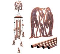 Carillon éolien en métal en forme de pingouin, décoration à suspendre pour extérieur/intérieur pour jardin et maison, cadeau commémoratif/d'anniversaire attentionné pour les amateurs de pingouins