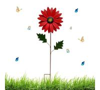 Carillon éolien en métal - Jardin | Piquet de Jardin - Moulinet pour pelouse extérieure, Patio, Parterre de Fleurs, Art en Fer Jaune, résistant aux intempéries, antirouille, décoration unive