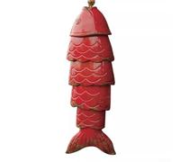 Carillon éolien en métal pour carillon koï pour une utilisation en extérieur comme la terrasse et le jardin ou pour les zones intérieures pour améliorer la tranquillité (rouge)